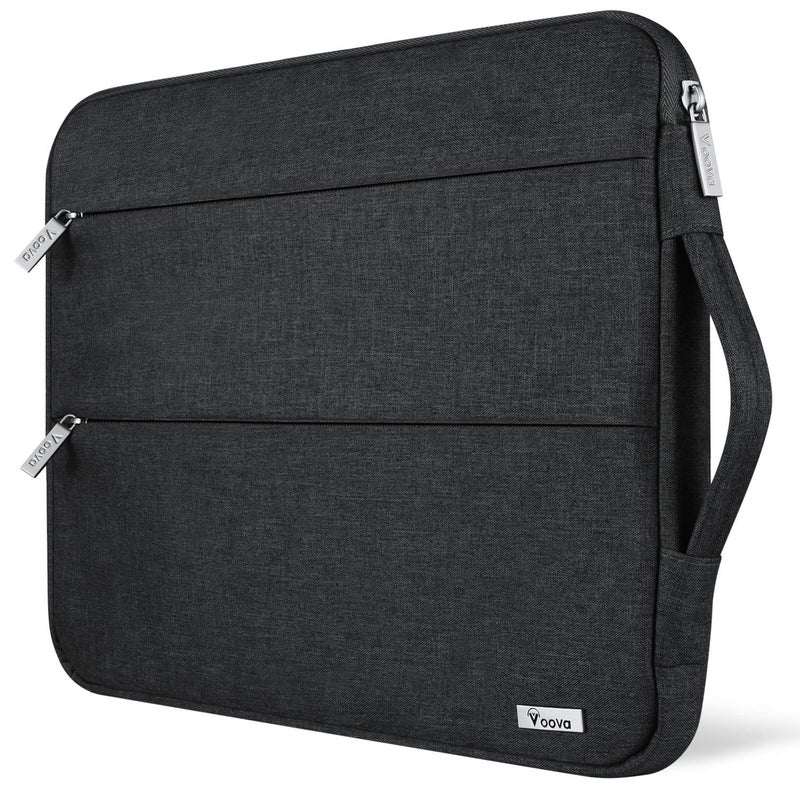Voova 13 13.6 Inch Laptop Sleeve Case Compatible with MacBook Air 13 M1/M2/M3/M4 2020-2025, MacBook Pro 13/14, IPad Air/Pro 13, Waterproof Slim Computer Bag Cover with Handle, Black - Image 1